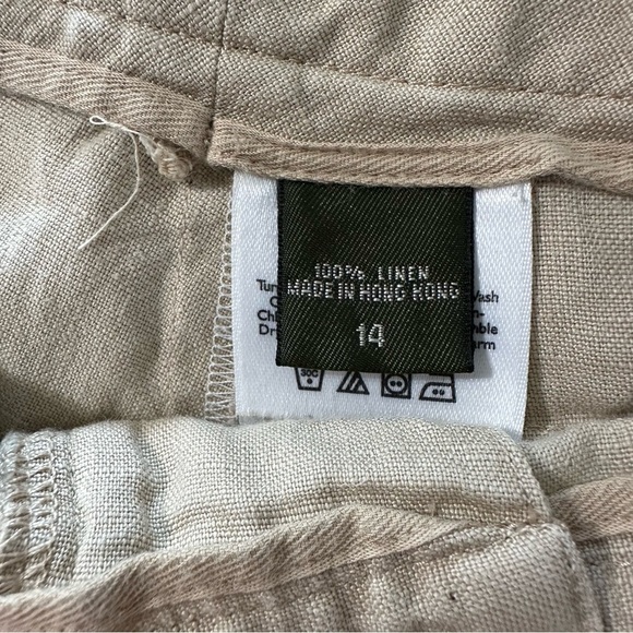 Eddie Bauer Vashon fit women's size 14 wide leg capri linen pants - Picture 4 of 4